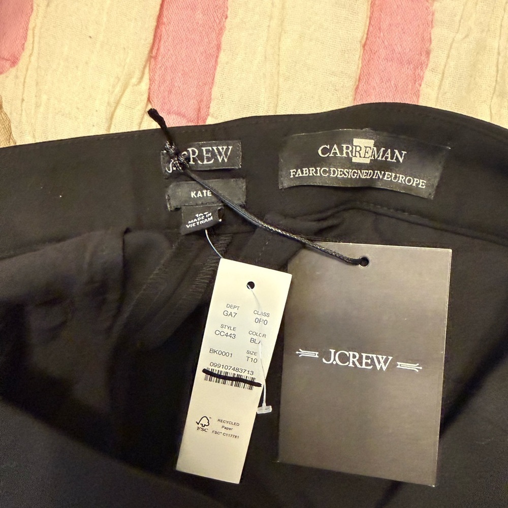 J. Crew New Kate 4 Season Stretch Black Women's Trousers Pants NWT 10T - Picture 8 of 10